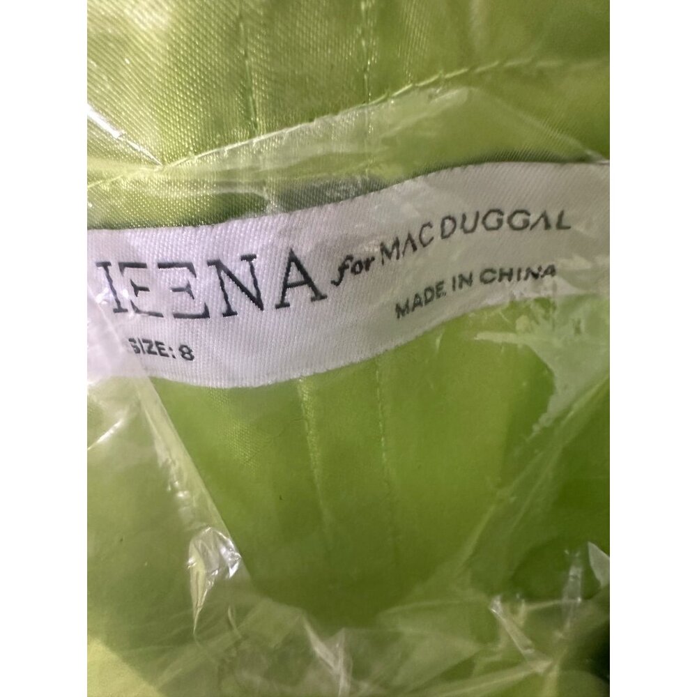 NWT leena for Mac Duggal Strapless Drape Cocktail Dress /Lime /Sizes 0 and 8 - Picture 7 of 7